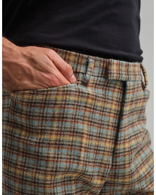 Gresham Blake Gray Blithfield Check Wool Trousers for men