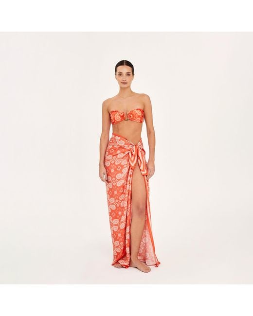 Aguaclara Red Pareo Scarf Orangers