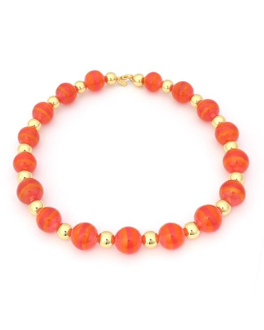 Hye Jane Jewelry Red Soleil Sphere Beaded Necklace