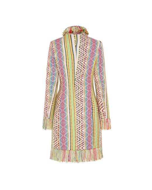 Beatrice von Tresckow Metallic Technicolour Fringed Lacy Coat