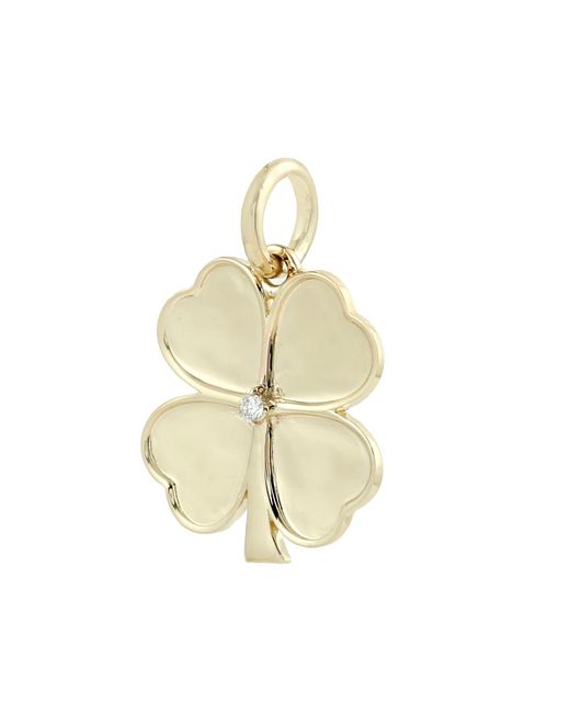 Artisan Natural 14K Diamond Four Leaf Clover Pendant