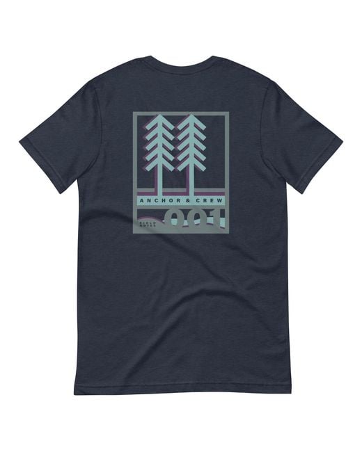 Anchor and Crew Blue One Field Notes Organic Cotton T-Shirt for men