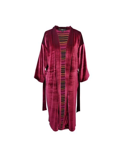 Jennafer Grace Red Bordeaux Velvet Reversible Koi Kimono