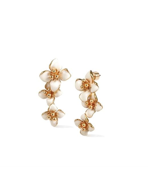 Retro Chic Metallic Iris Blossom Earrings