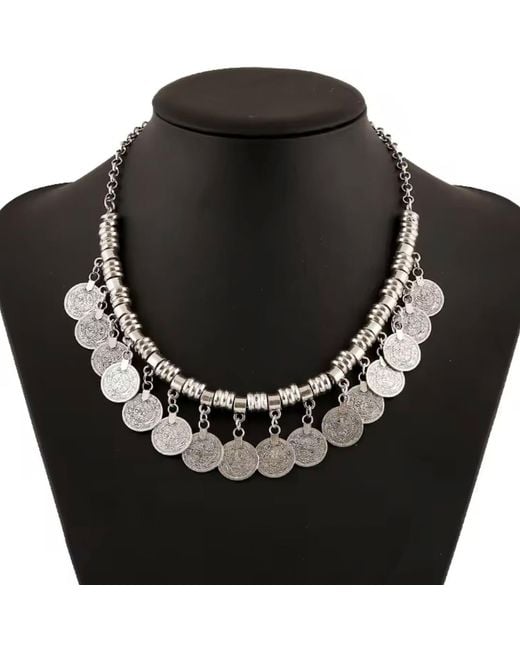 Chanel Joan Elkayam Metallic Coin Bohemian Style Necklace