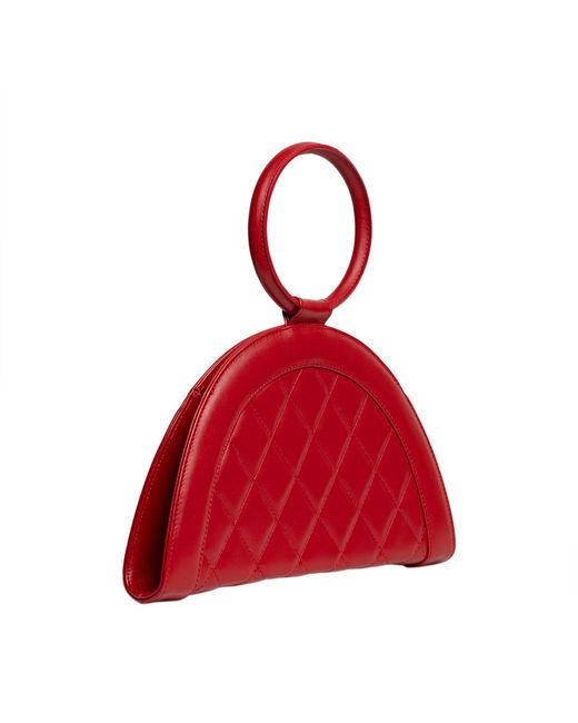 Laura Olaru Red Fany Mini Quilted Leather Bag