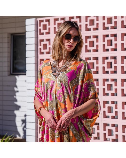 Jennafer Grace Red Voglia Rosa Caftan Kaftan Dress