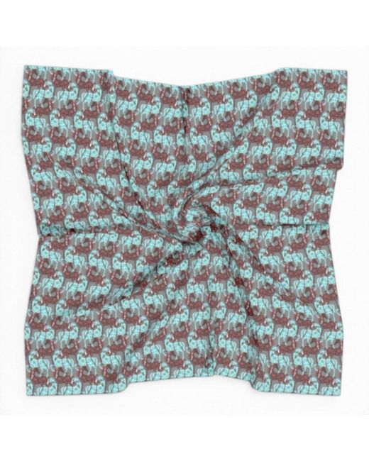 FORZA CAVALLO Blue Happy Arab Square Scarf