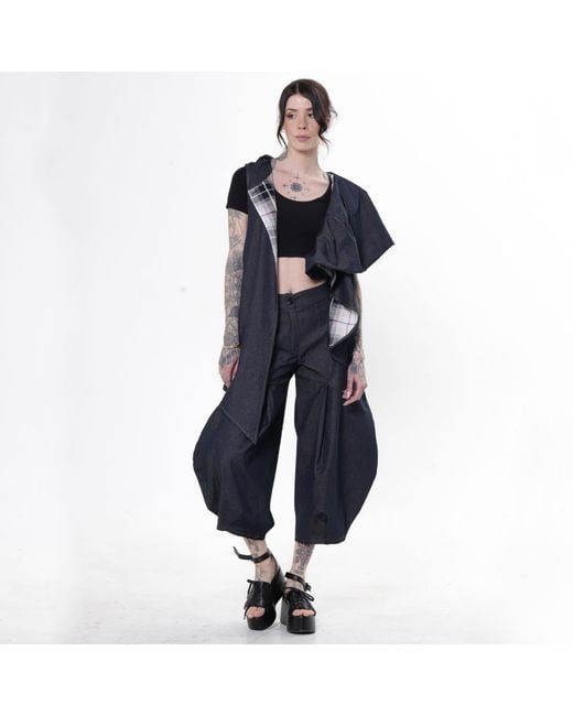 Metamorph Blue Voluminous Leg Denim Trousers