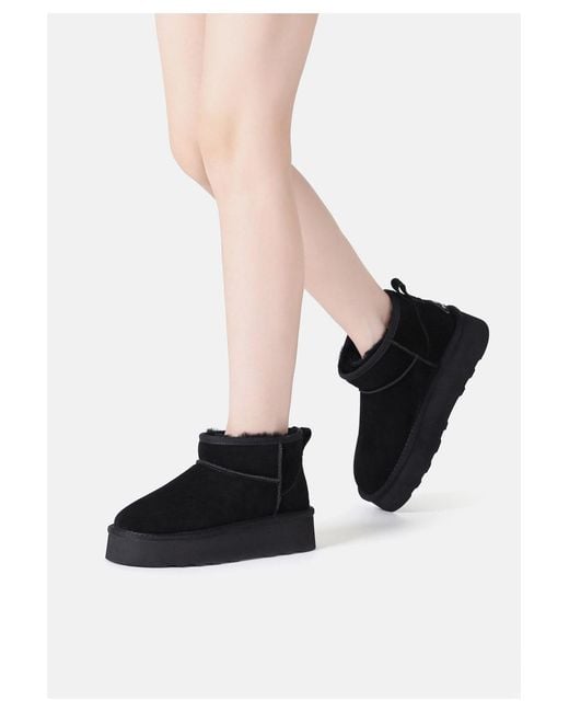 EverAu Australia Black Heron Ultra Mini Platform Boots