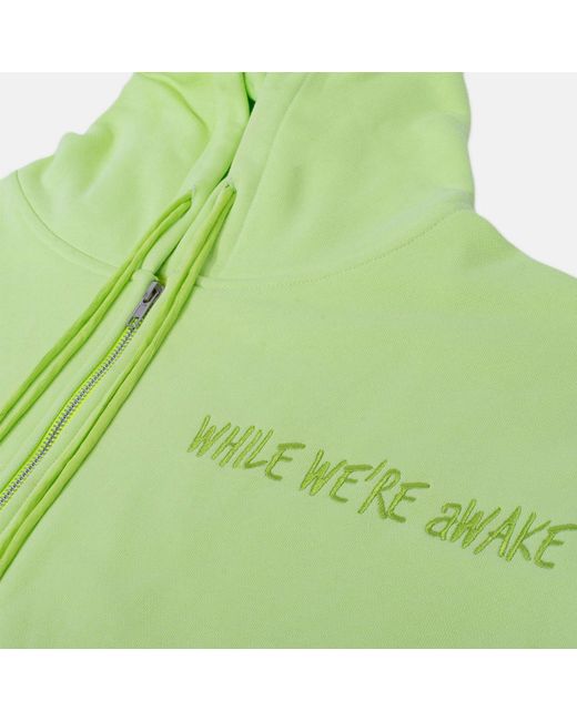 While We're Awake Green Zipper Hoodie