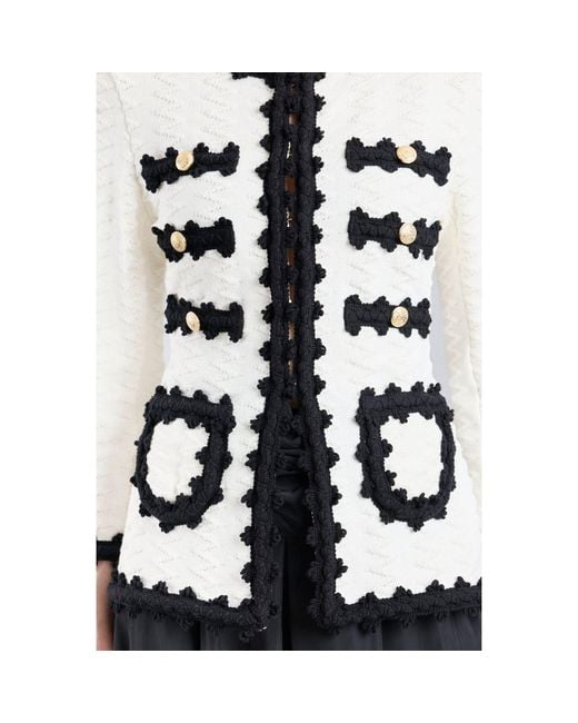 The Extreme Collection Black Monochrome Structured Knit Jacket