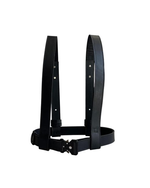 Vp Concept Black Matte Leather Suspender Harness Statement Piece