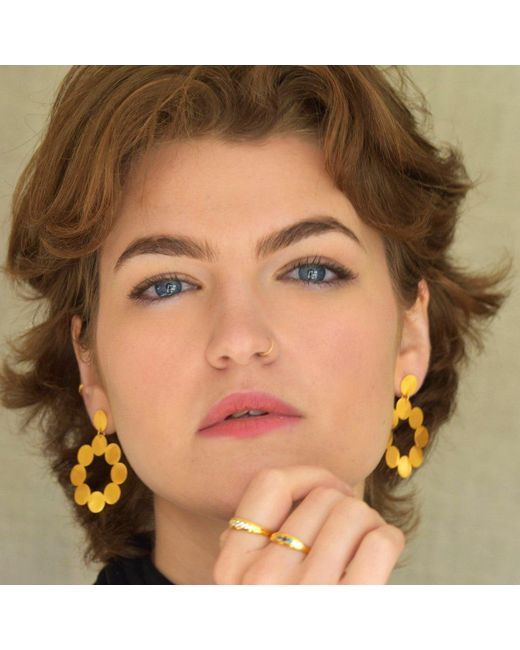 GEM BAZAAR Metallic Sun Disc Earrings