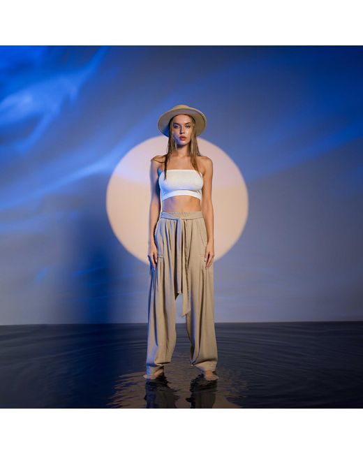 Zhenabia Natural Neutrals Boho Harem Pants
