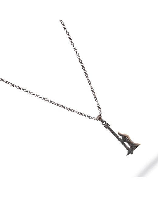Ebru Jewelry Metallic Warrior's Flame Axe Necklace for men