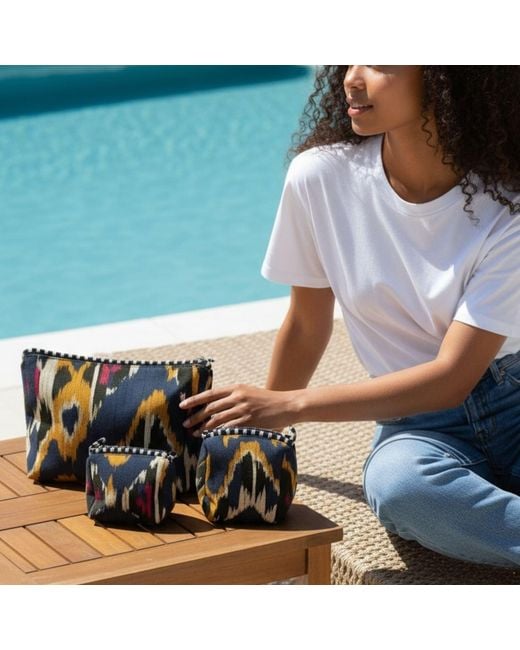 Conscious Yoga Collective Black Ikat Velvet Three Piece Travel Set