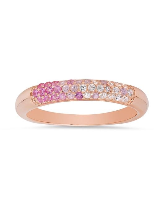 Kylie Harper Pink Petite Ombre Pave Band Ring
