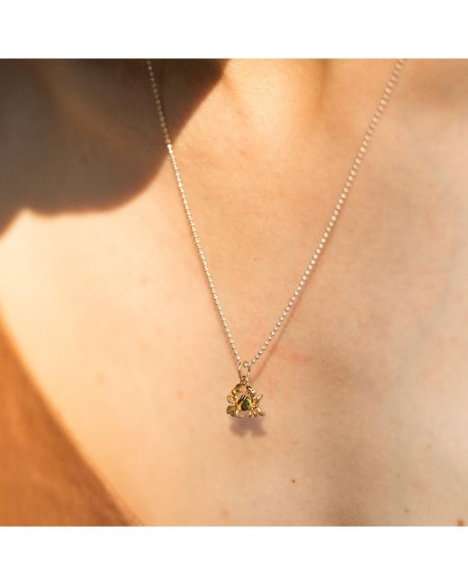Oana Savu Metallic Chic Summer Handcrafted Crab Pendant Necklace