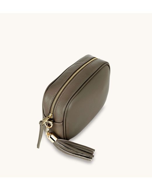 Apatchy London Gray The Tassel Latte Leather Crossbody Bag