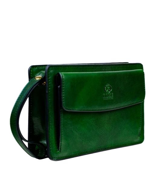 Time Resistance Green Leather Clutch Purse for men