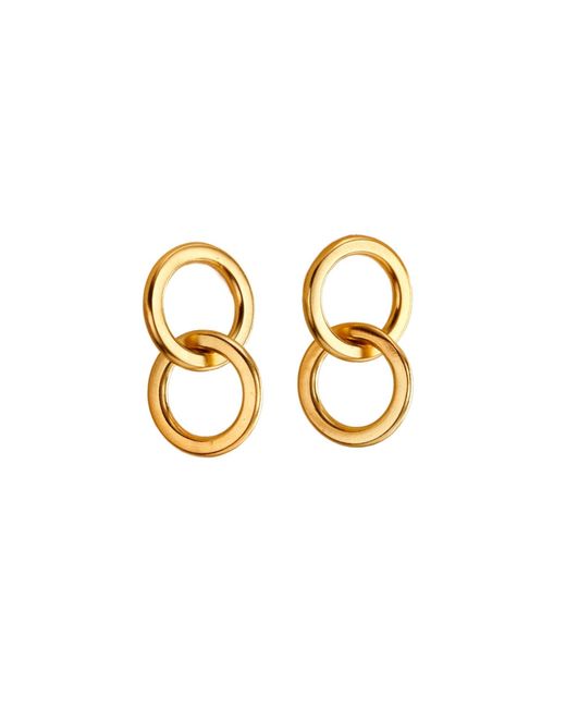 Posh Totty Designs Metallic Plated Interlinking Hoop Charm Stud Earring