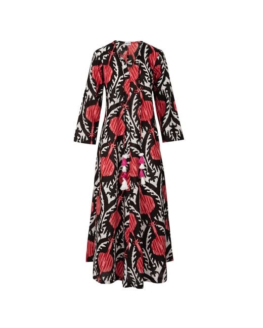 Antra Designs Red The Paloma Cotton Kaftan