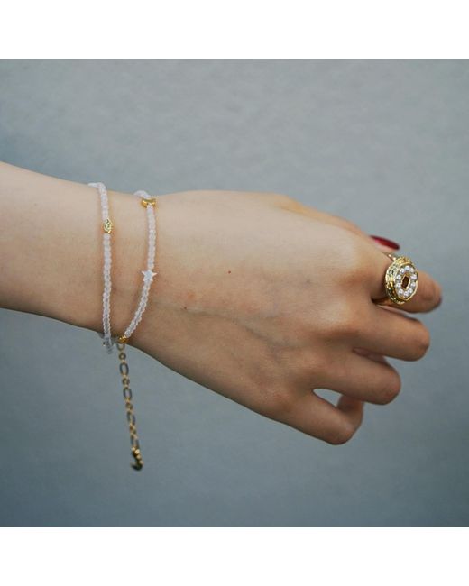 Aurozia White Evil Eye Moon & Heart Moonstone Vermeil Choker Necklace& Bracelet, Crystal Protection Jewelry