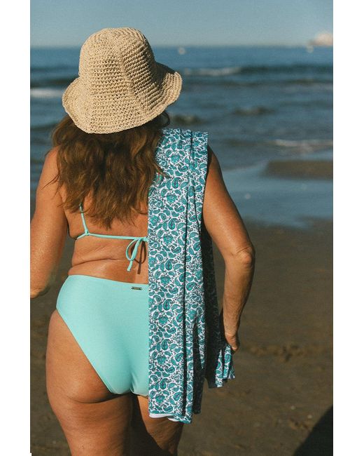 Aqva Swimwear Blue Sarong Skirt Illetes
