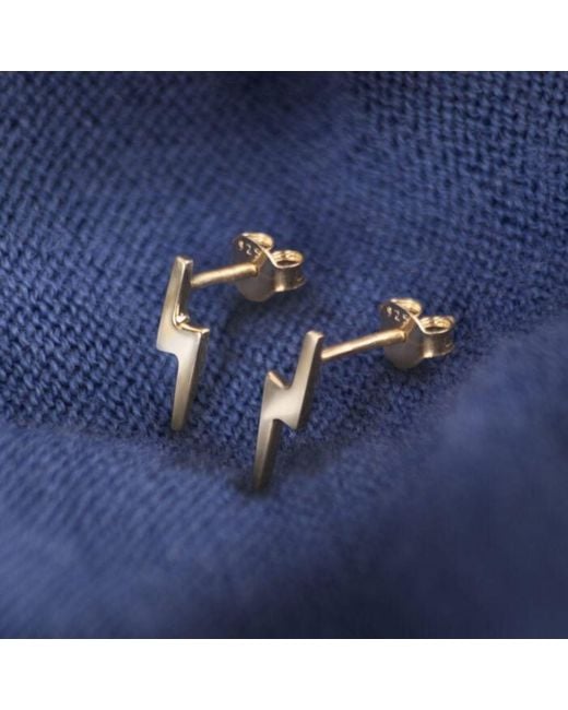 The Jewellery Store London Metallic Lightning Bolt Studs