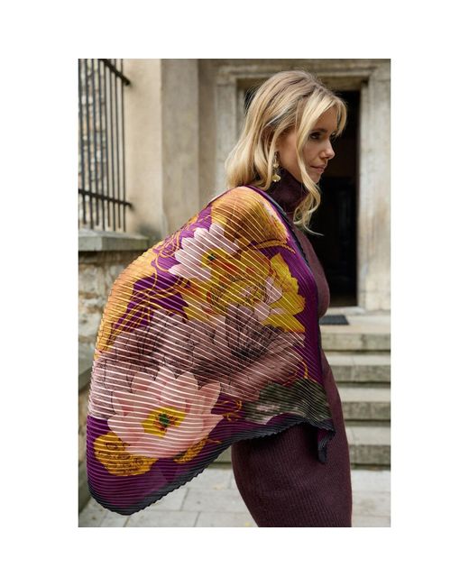 Saachi Purple Floral Pleated Bandana