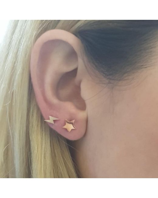Ecce | Artisan Diamonds White Single 14K Star Earring