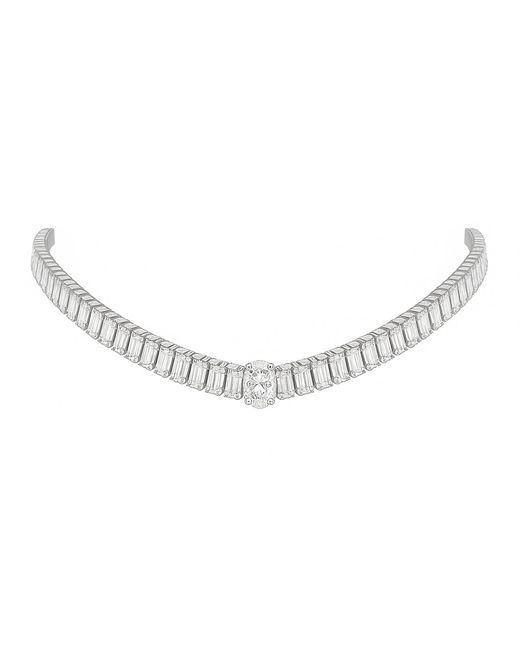 Maison De Gala Metallic Oval Drop Radiance Tennis Necklace