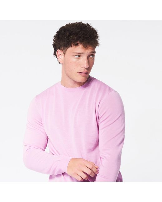 George Patrick Pink Flamingo Crewneck Cashmere Sweater for men
