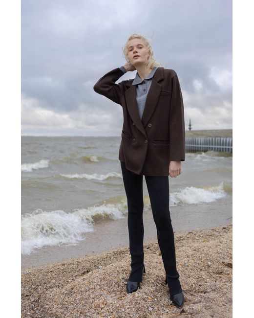 SALANIDA Brown Forza Knitted 100% Merino Blazer Chocolate *Limited Edition
