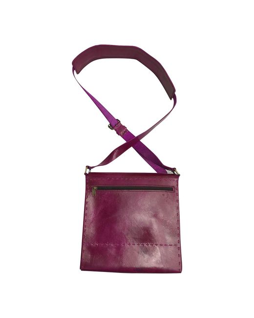 Zasta Studio Purple Shoulder Assistant Two Sling Leather Bag