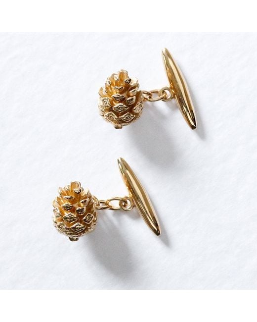 Lee Renee Metallic Baby Pine Cone Cufflinks for men