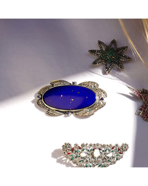 Mineralgems•Studio Blue Lapis Lazuli Brooch