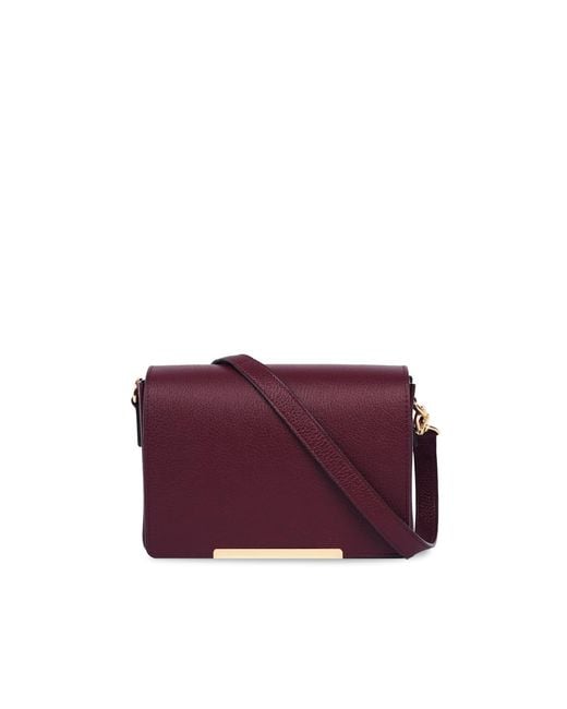 Apatchy London Purple The Newbury Burgundy Leather Crossbody Bag