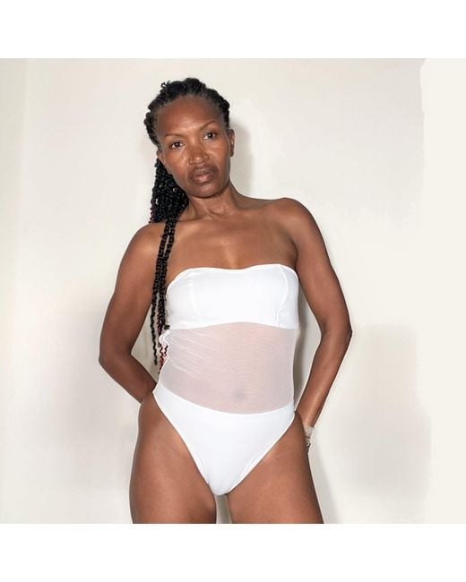 Brasini Swimwear Gray Leme Mesh One Piece Swimsuit