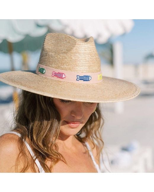 SUNSHINE TIENDA Natural Colorful Fin Palm Hat