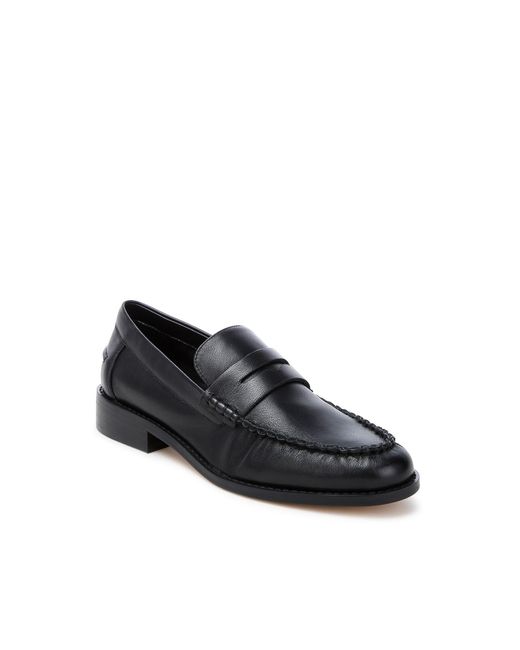 Rag & Co Black Plavia Genuine Leather Loafers