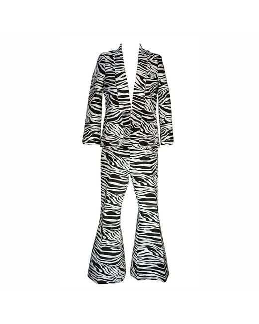 Jennafer Grace Black Zebra Shawl Collar Blazer