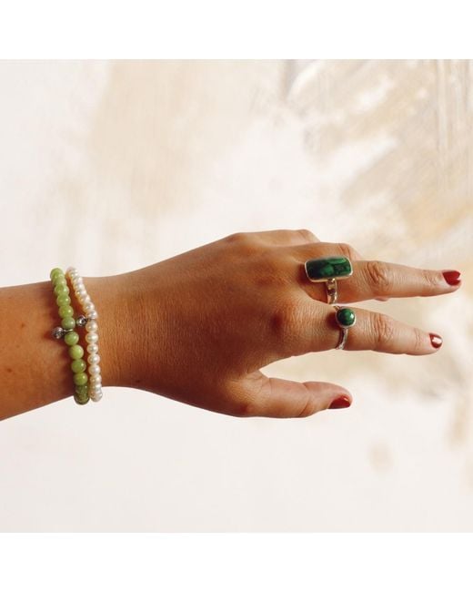 FV Jewellery Green La Stèle Malachite Circle Ring