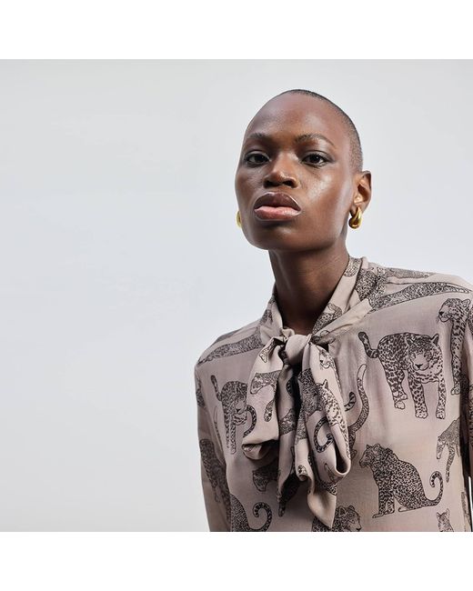 REISTOR Gray Relaxed-Fit Top With Front-Tie