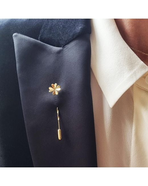 Lee Renee Metallic Lucky Clover Tie Pin/ Twist Tie Pin– for men