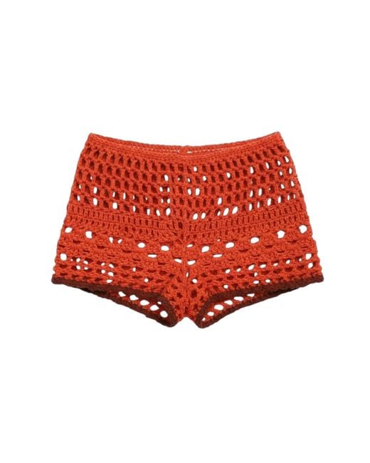 Gunes Swim Red Ink Miniq Crochet Shorts