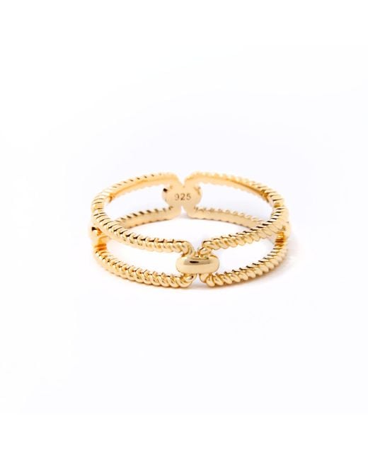 Belinda Jewelz Metallic Chloe Textured Loop Ring