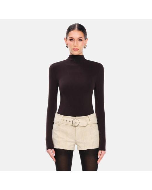 OW Collection Black Lexi Turtleneck Bodysuit