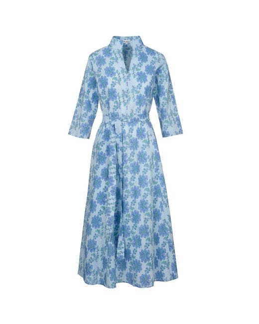 At Last Blue Cotton Chelsea Midi Dress